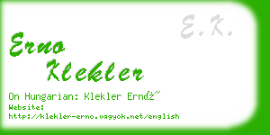 erno klekler business card